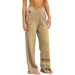 Aviator Nation - Rugby Stitch Wide Leg Sweatpants - Faded Tan